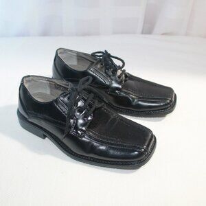 Stacy Adams Black Lil Bowman Bike Toe Oxford Dress Shoes, Boys 13M